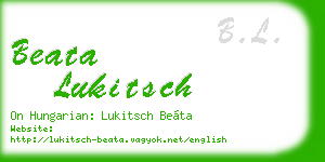 beata lukitsch business card
